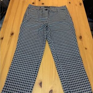 Hilary Radley Blue and White Design Crop Trousers